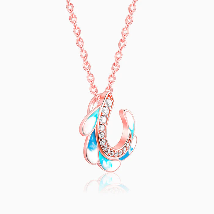 Rose Gold Wing Flap Pendant With Link Chain - Image 4