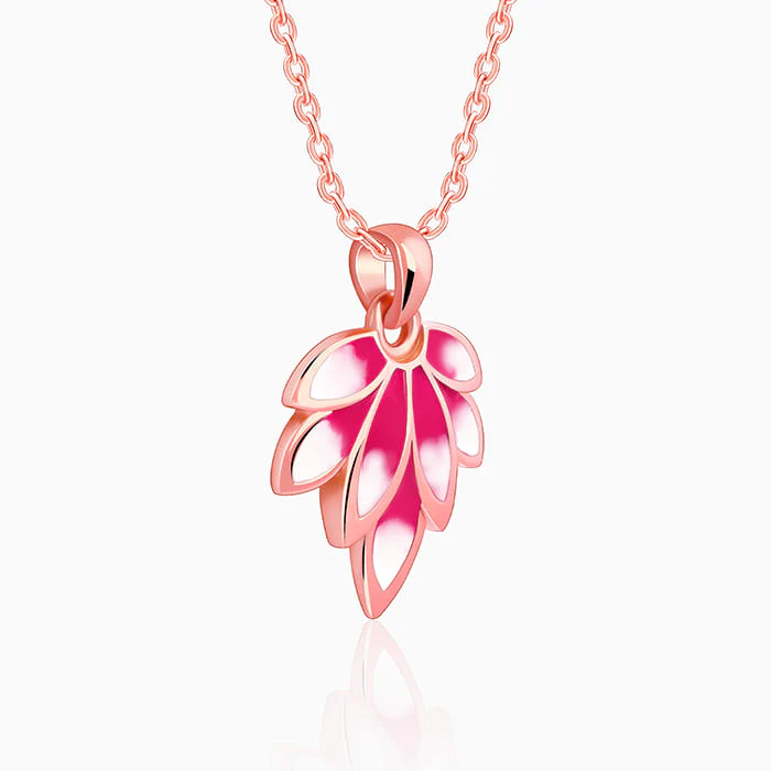 Rose Gold Wing it Pendant With Link Chain - Image 4