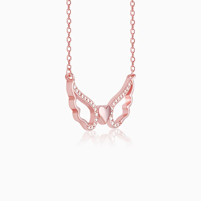 Rose Gold Wing It With Love Necklace - Image 4