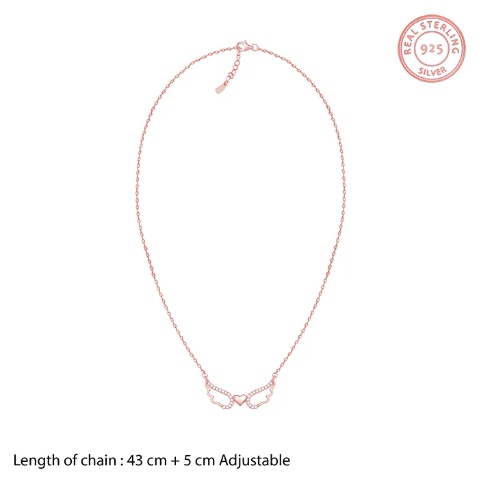 Rose Gold Wing It With Love Necklace - Image 5