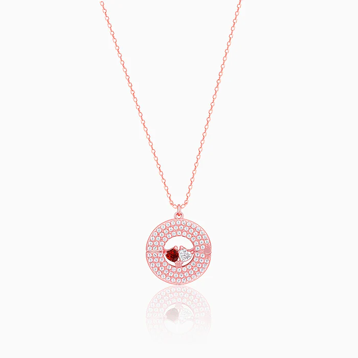 Rose Gold You & Me Pendant With Link Chain