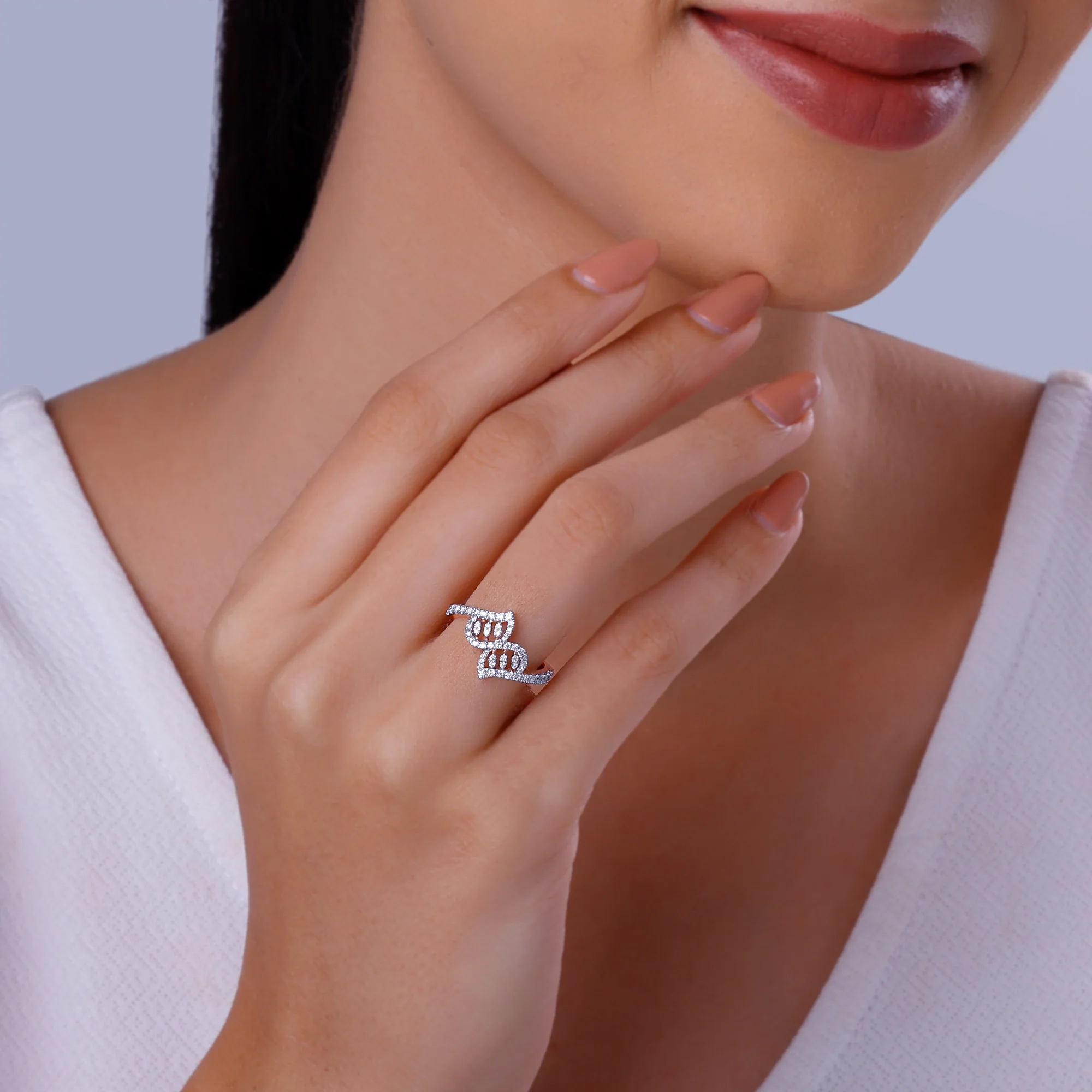 Rose Gold Zephyr Diamond Ring - Image 3