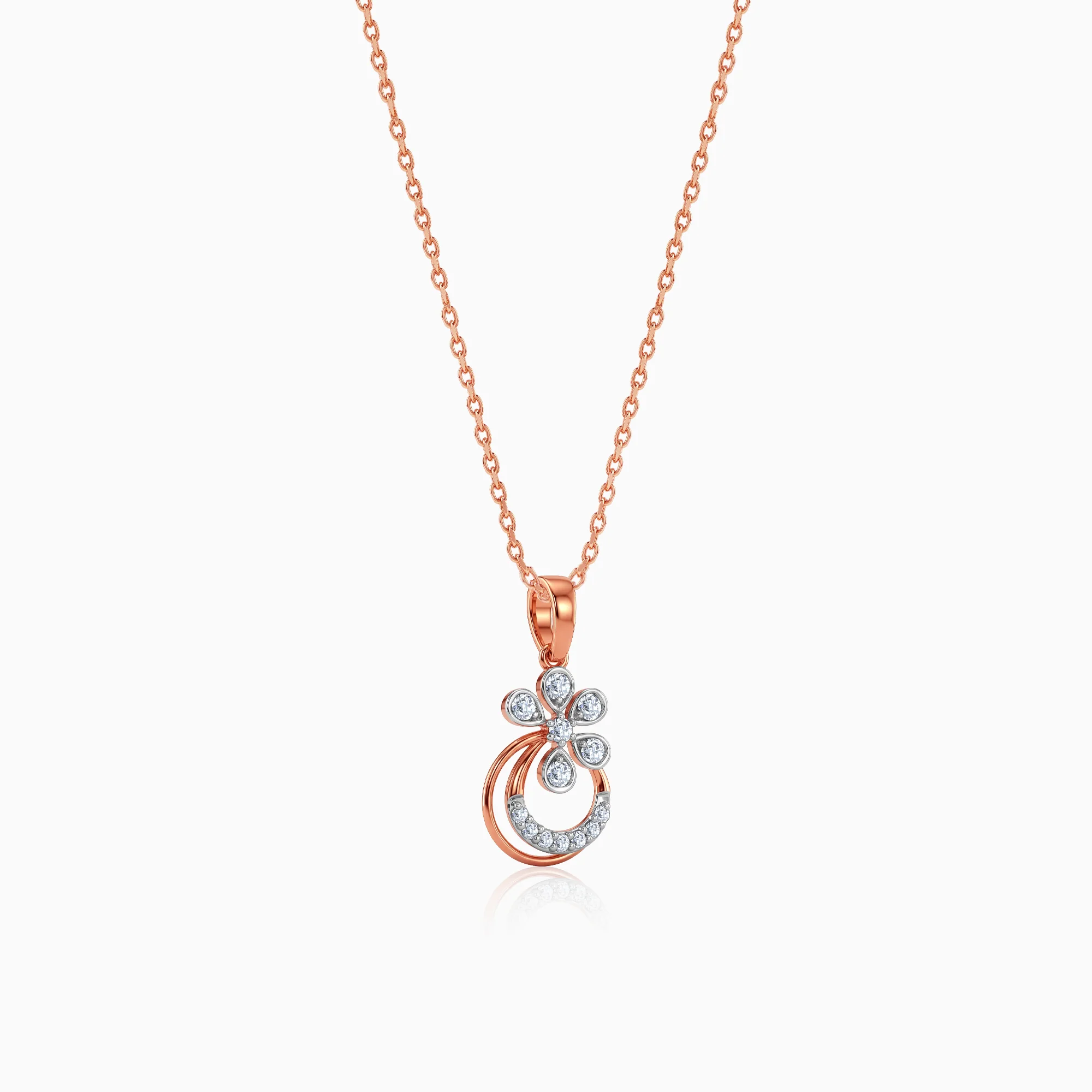 Rose Gold Zinnia Lab Grown Diamond Pendant - Image 4