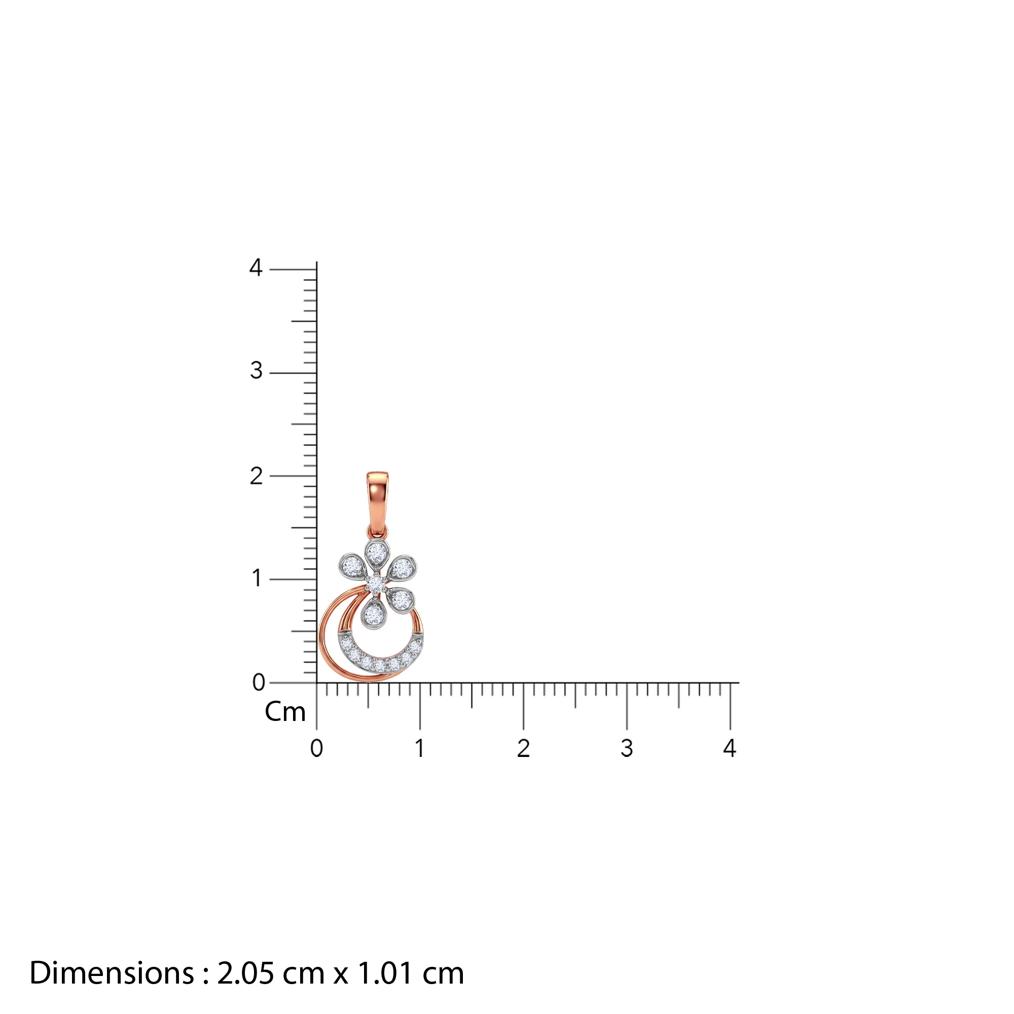 Rose Gold Zinnia Lab Grown Diamond Pendant - Image 5