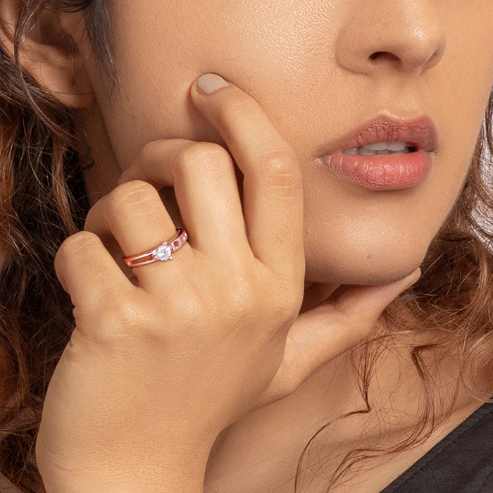 Rose Gold Zircon Bliss Ring - Image 2