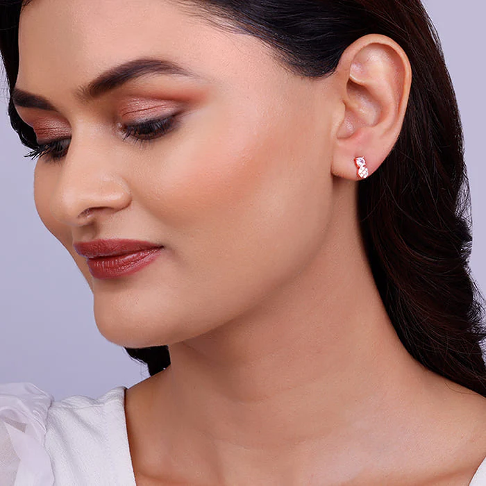 Rose Gold Zirconia Elegance Earrings - Image 3