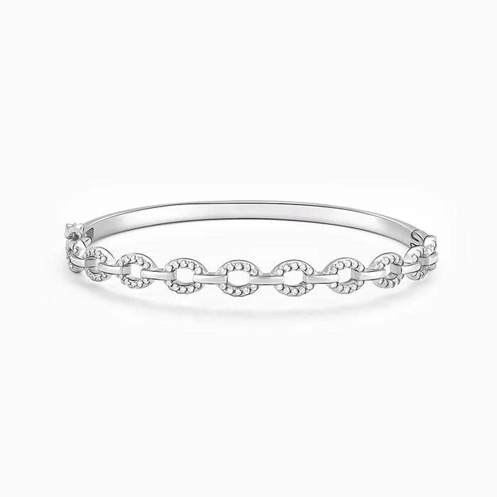 Silver Zircon Whirl Bracelet