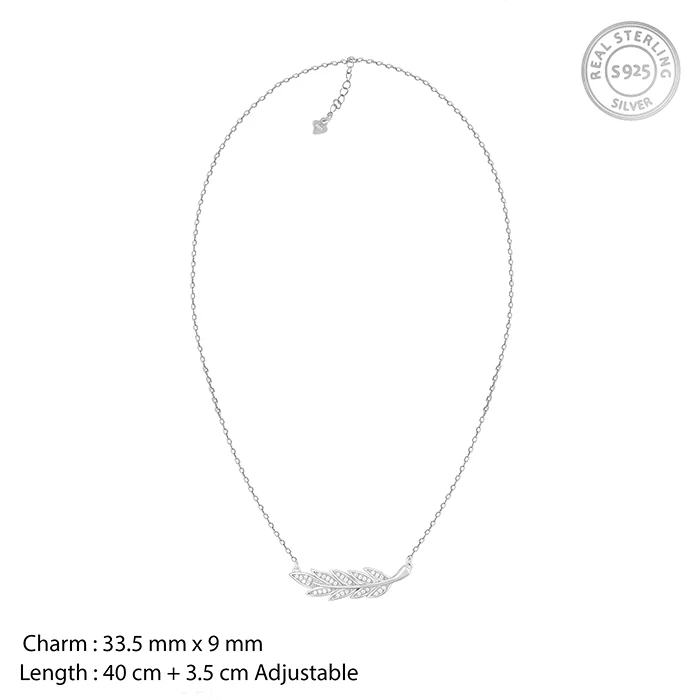 Silver Leafy Elegance Necklace - Image 4