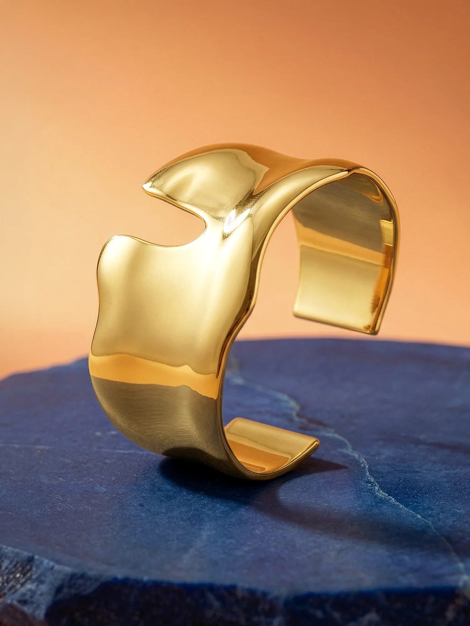 Sharp Mood Gold Plated Cuff Bracelet - Image 3