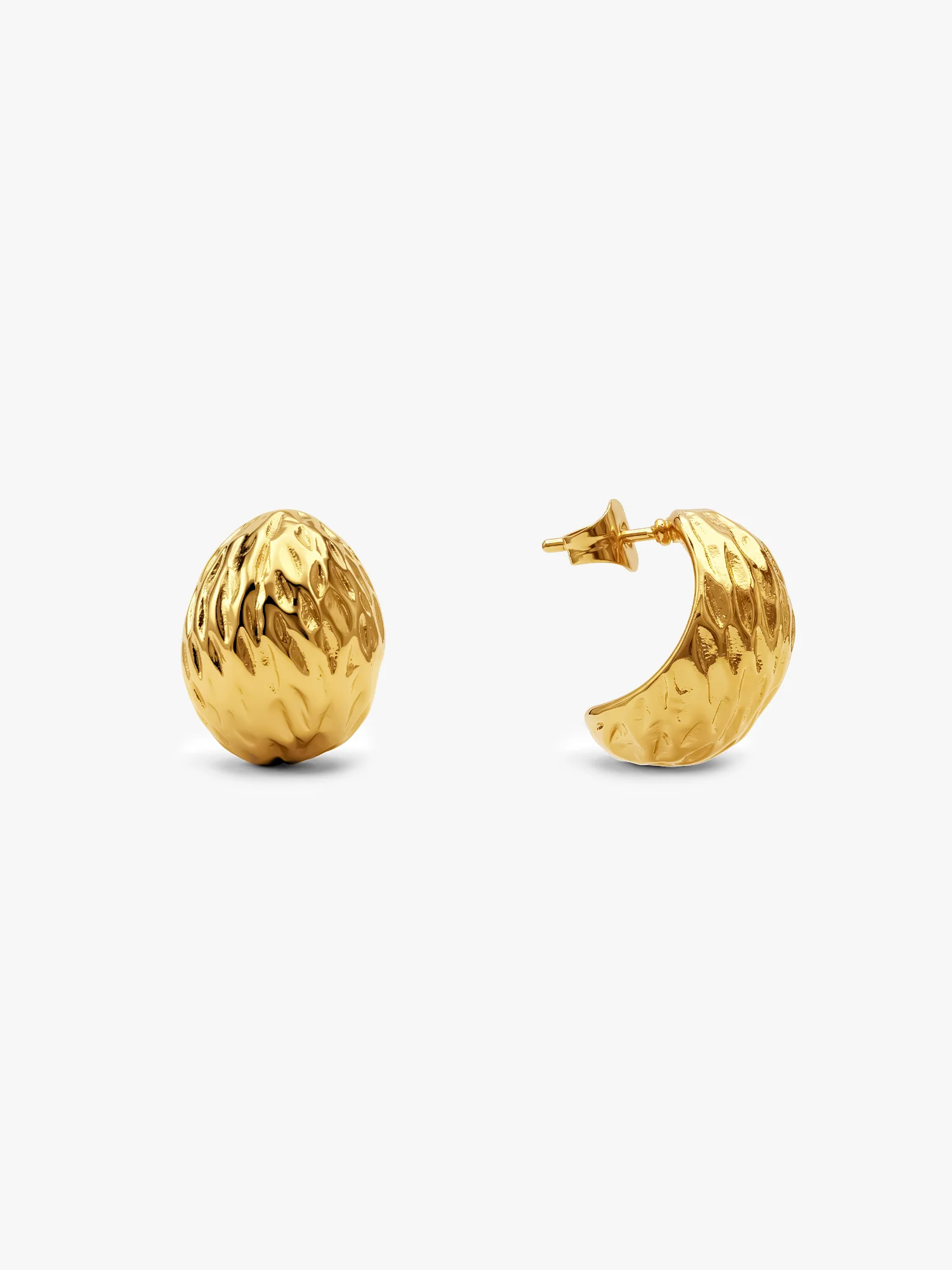 Shell Core Gold Plated J Stud Earrings - Image 5