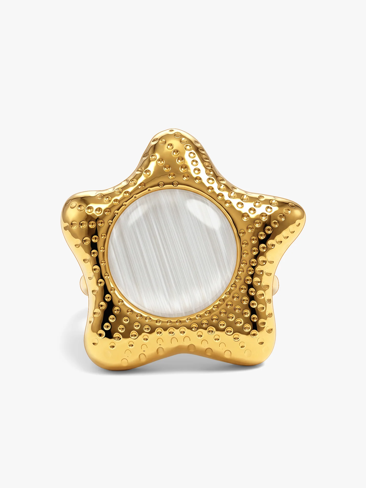 Shell Frame Gold Plated Ring (Size 15)