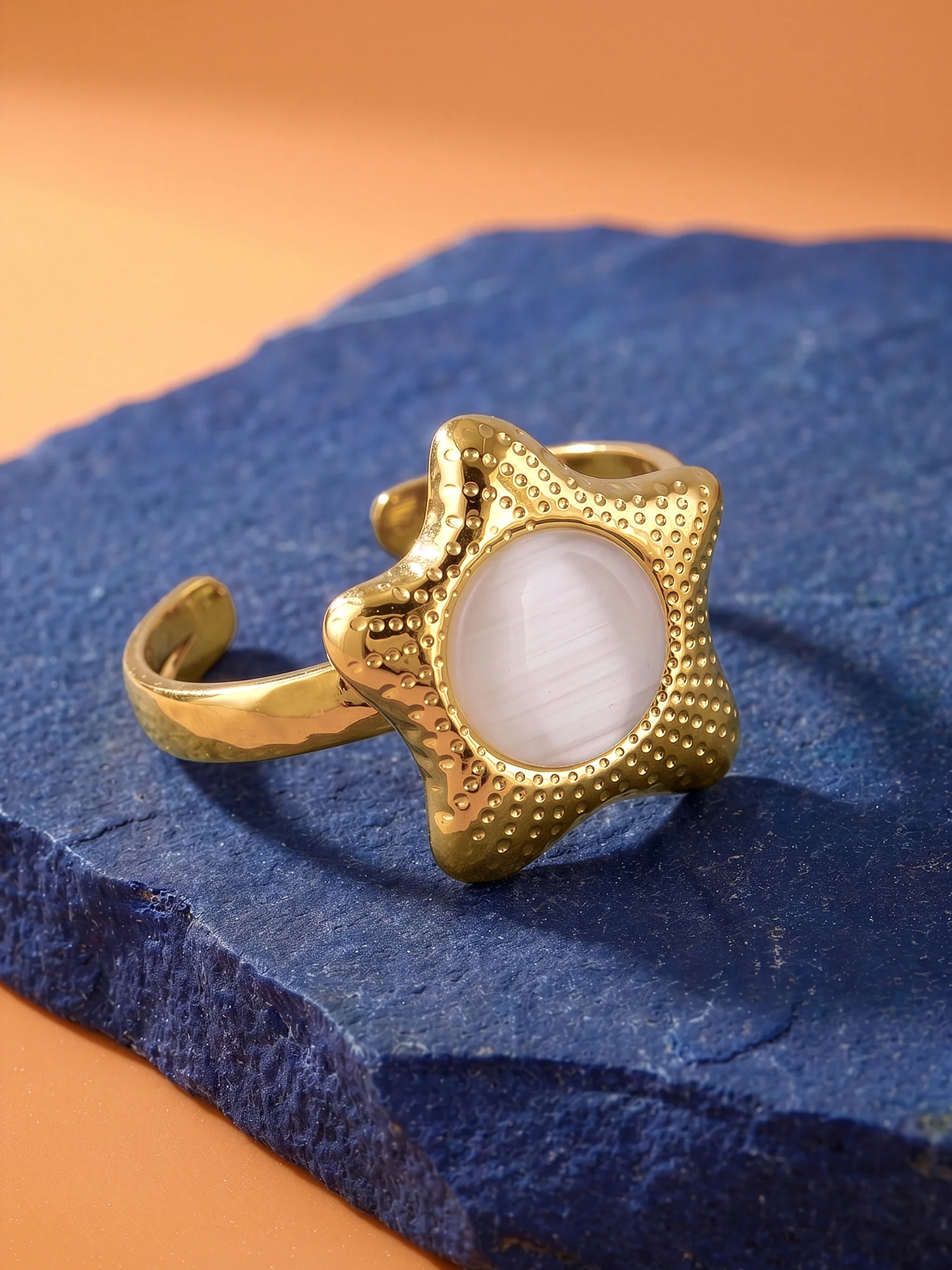 Shell Frame Gold Plated Ring (Size 15) - Image 2