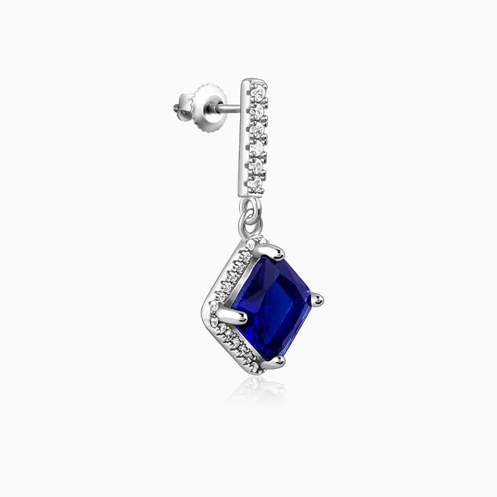Silver Adorable Blue Earrings - Image 4
