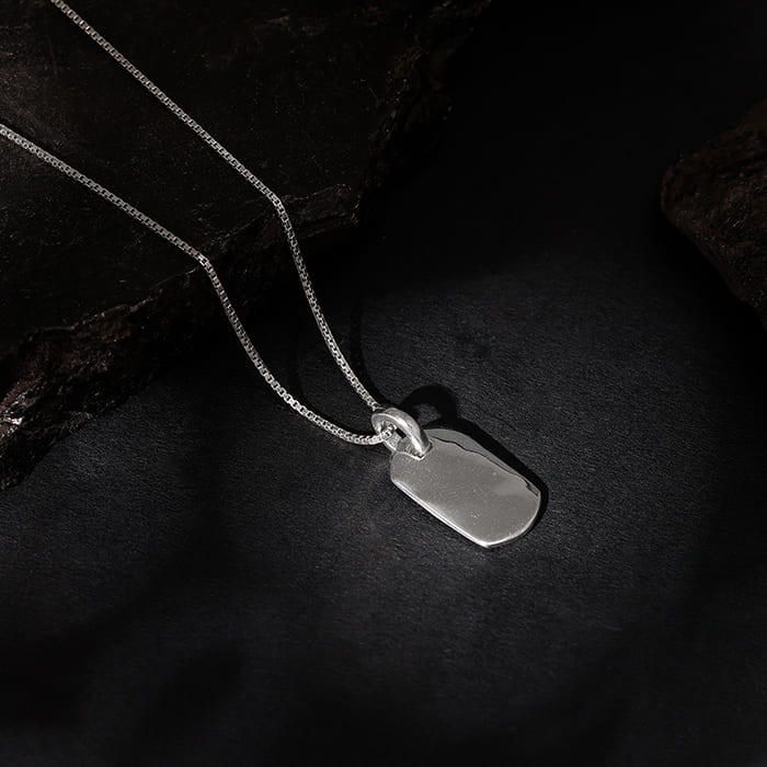Silver Aegis Amulet Pendant with Box Chain For Him - Image 2