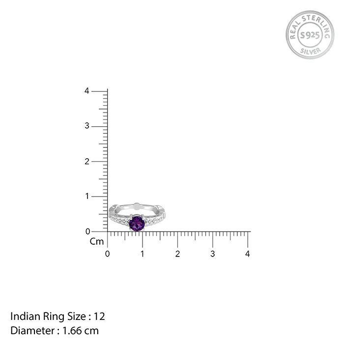 Silver Amethyst Crown Ring - Image 5