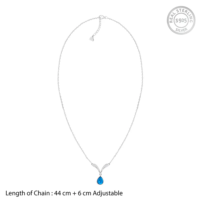 Silver Aqua Blue Necklace - Image 6