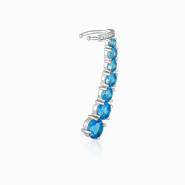 Silver Aqua Love Ear Cuffs - Image 4