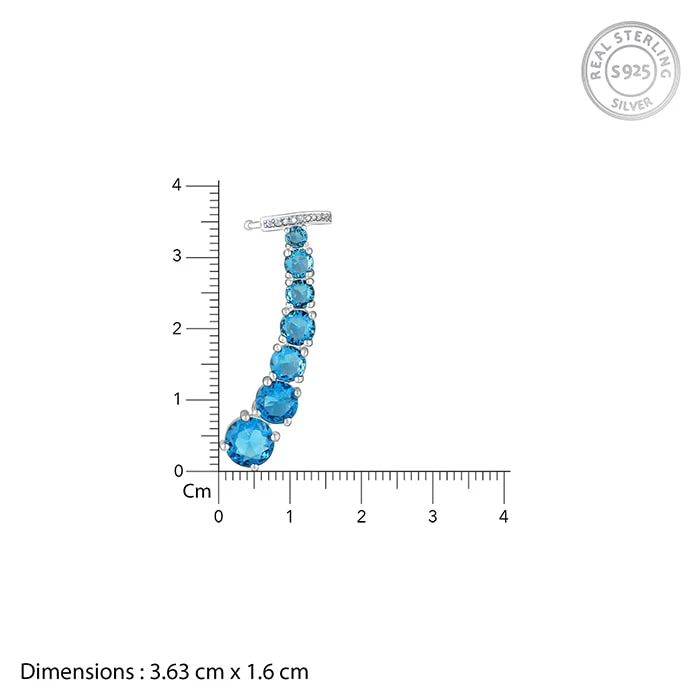 Silver Aqua Love Ear Cuffs - Image 5