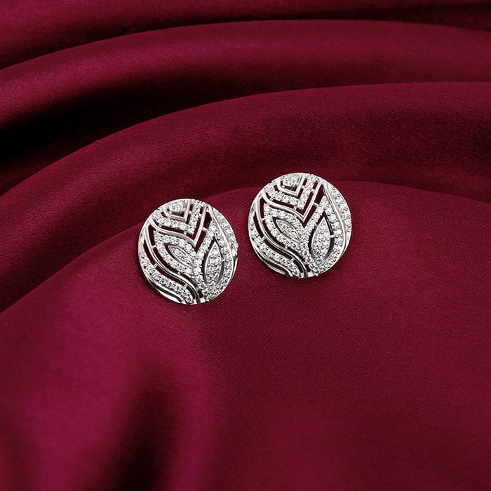 Silver Art Nouveau Earrings - Image 2