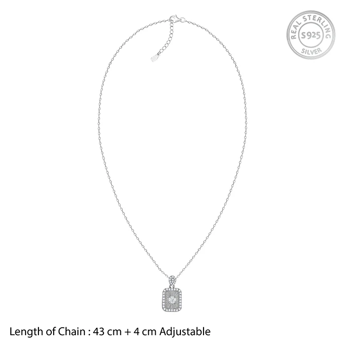 Silver Aurelia Starburst Locket Pendant With Link Chain - Image 5