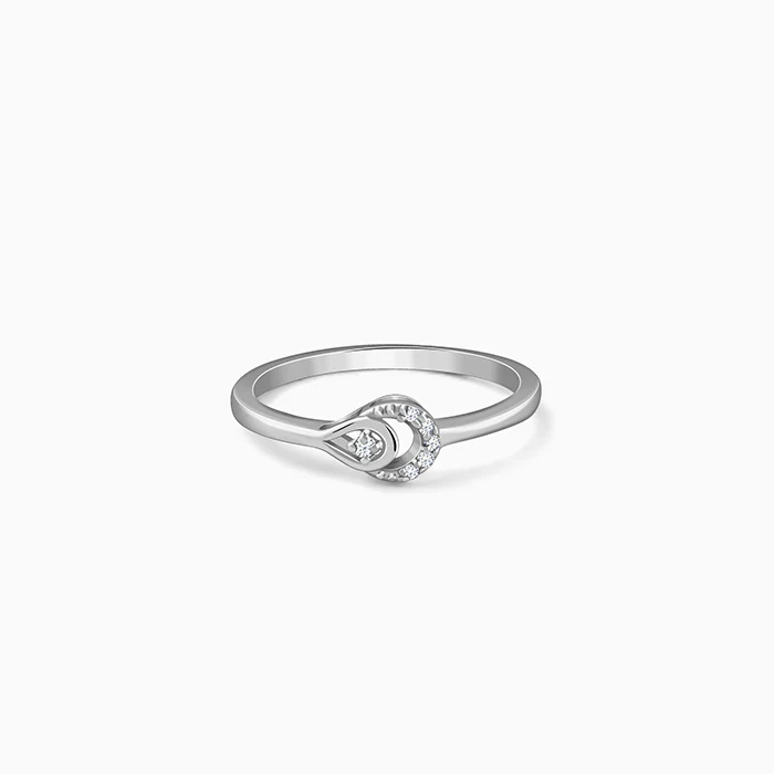 Silver Aurora Pear Ring