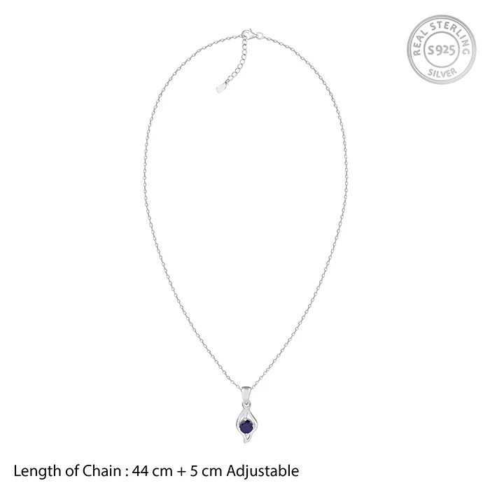 Silver Azure Leaf Pendant With Link Chain - Image 6