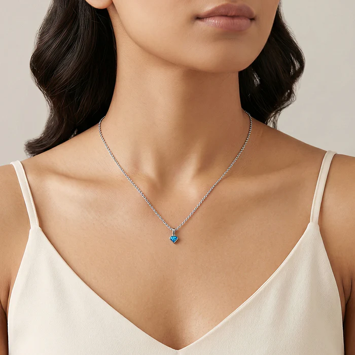 Silver Azure Muse Pendant With Link Chain - Image 3