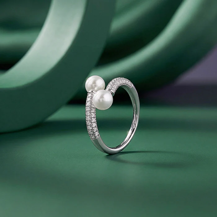 Silver Barbara Pearl Ring (Size 12) - Image 2