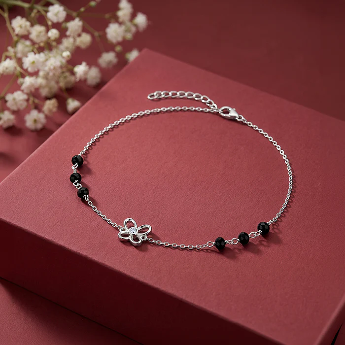 Silver Bead Jasmine Anklet - Image 2