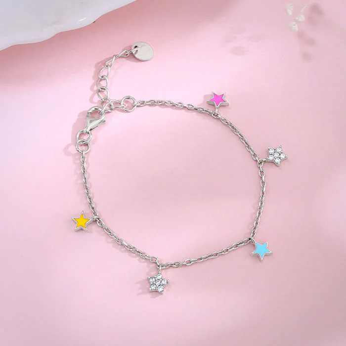 Silver Beautiful Stars Kids Bracelet (2- 8 years) - Image 2