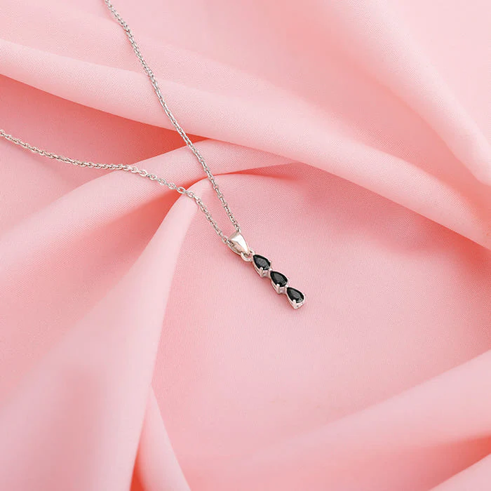 Silver Black Axis Pendant With Link Chain - Image 2