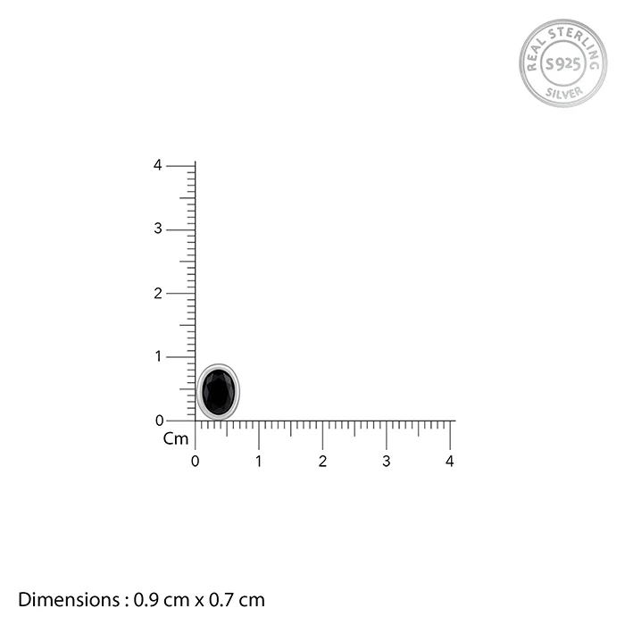 Silver Black Dot Stud For Him - Image 6