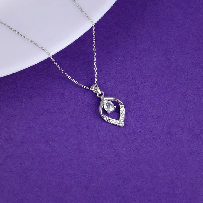 Silver Bling Queen Pendant with Link Chain - Image 2
