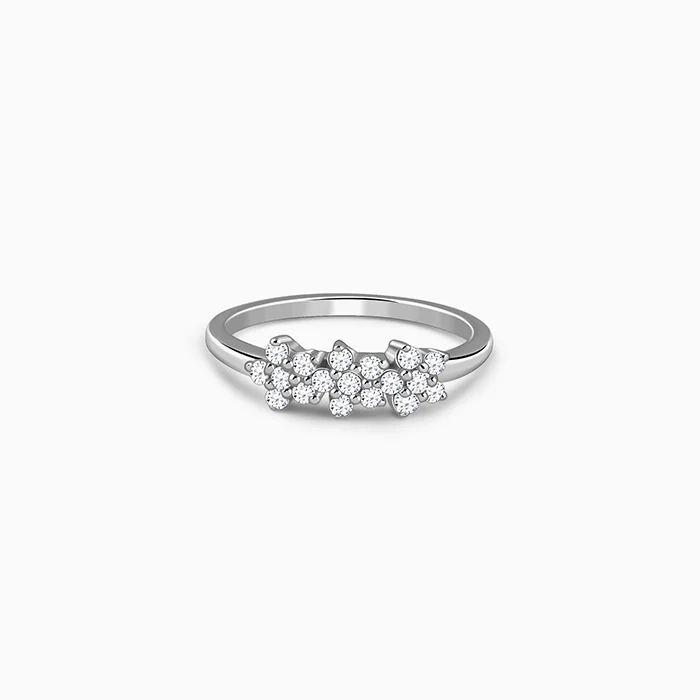 Silver Bloom Cascade Ring