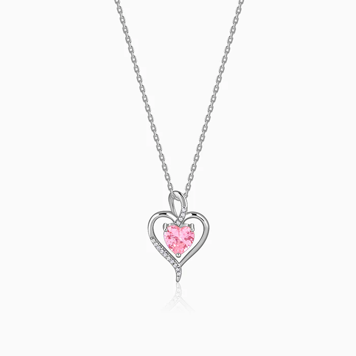 Silver Blush Embrace Pendant With Link Chain