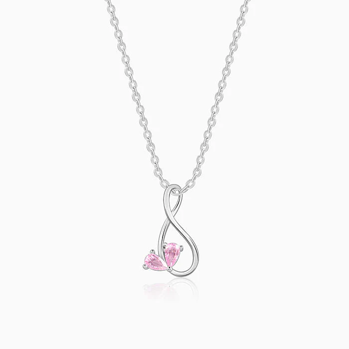 Silver Blush of Love Pendant With Link Chain