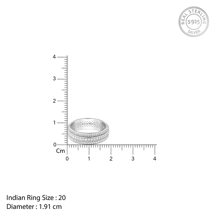 Silver Braided Border Ring For Him - Image 6