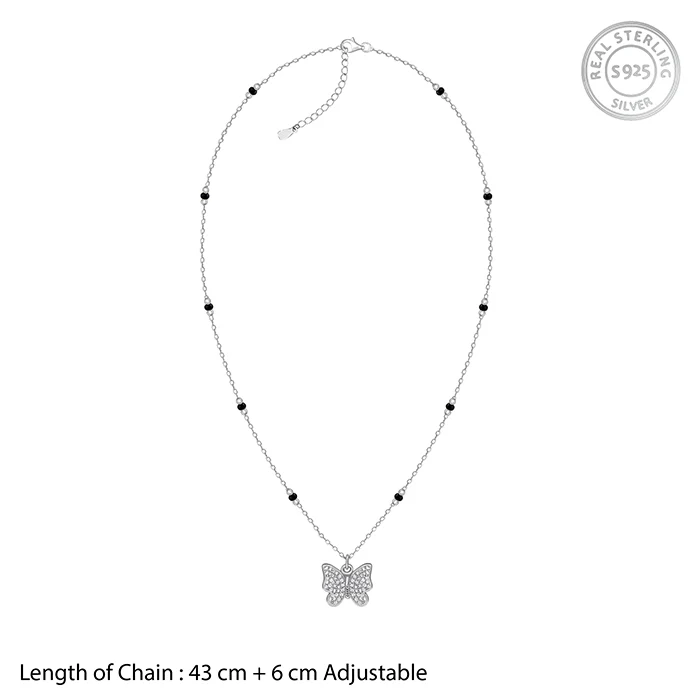 Silver Butterfly Bloom Necklace - Image 5