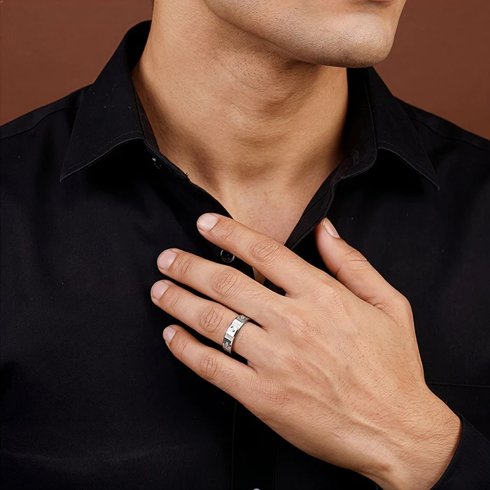 Silver Cadence Ring For Him - Image 3