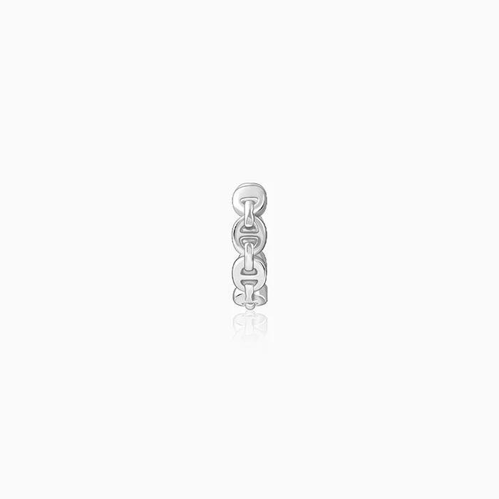 Silver Chain Hoop Earring For Him - Image 5