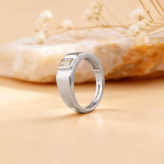 Silver Citrine Blaze Ring For Him - Image 2