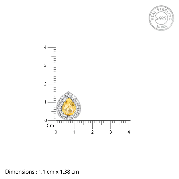 Silver Citrine Drop Studs - Image 5