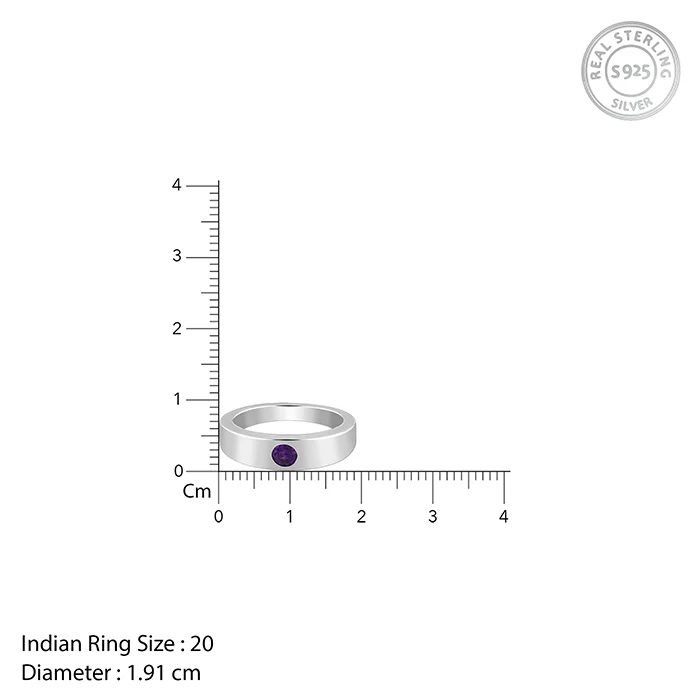 Silver Classic Amethyst Ring For Him - Image 6