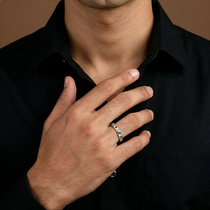 Silver Classic Apex Ring For Him - Image 3