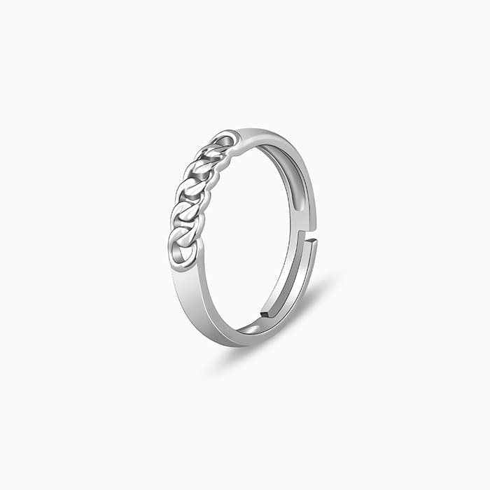 Silver Classic Chain Ring for Him - Image 4