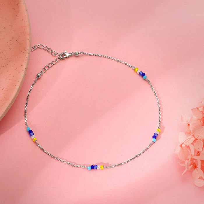 Silver Dawn Glow Anklet - Image 3