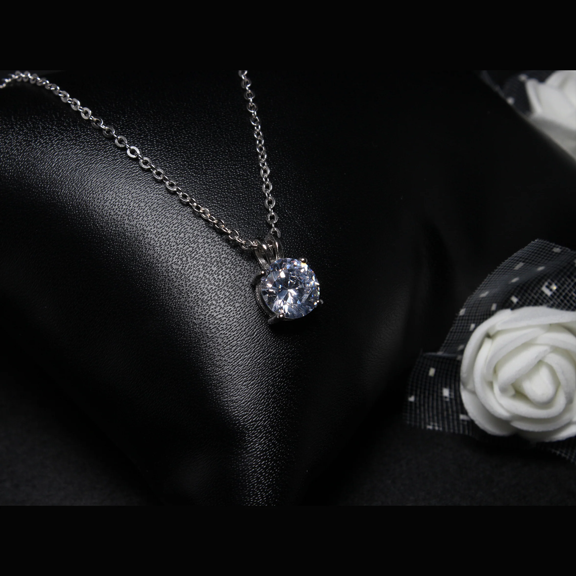 Silver Classic Solitaire Pendant & Ring Set - Image 4