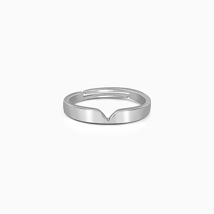Silver Classic V Ring For Him - Image 3