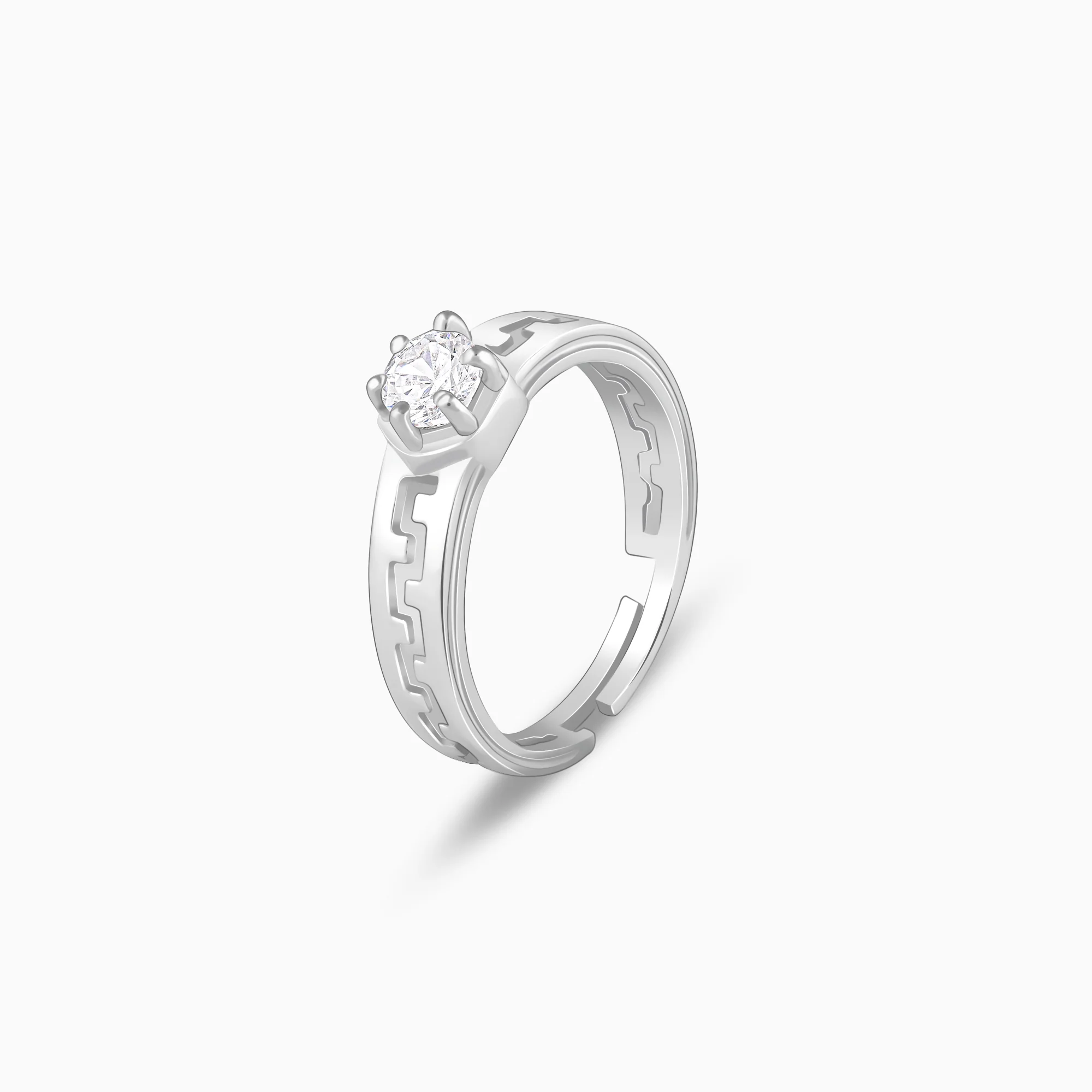 Silver Classic Zircon Ring For Him - Image 4