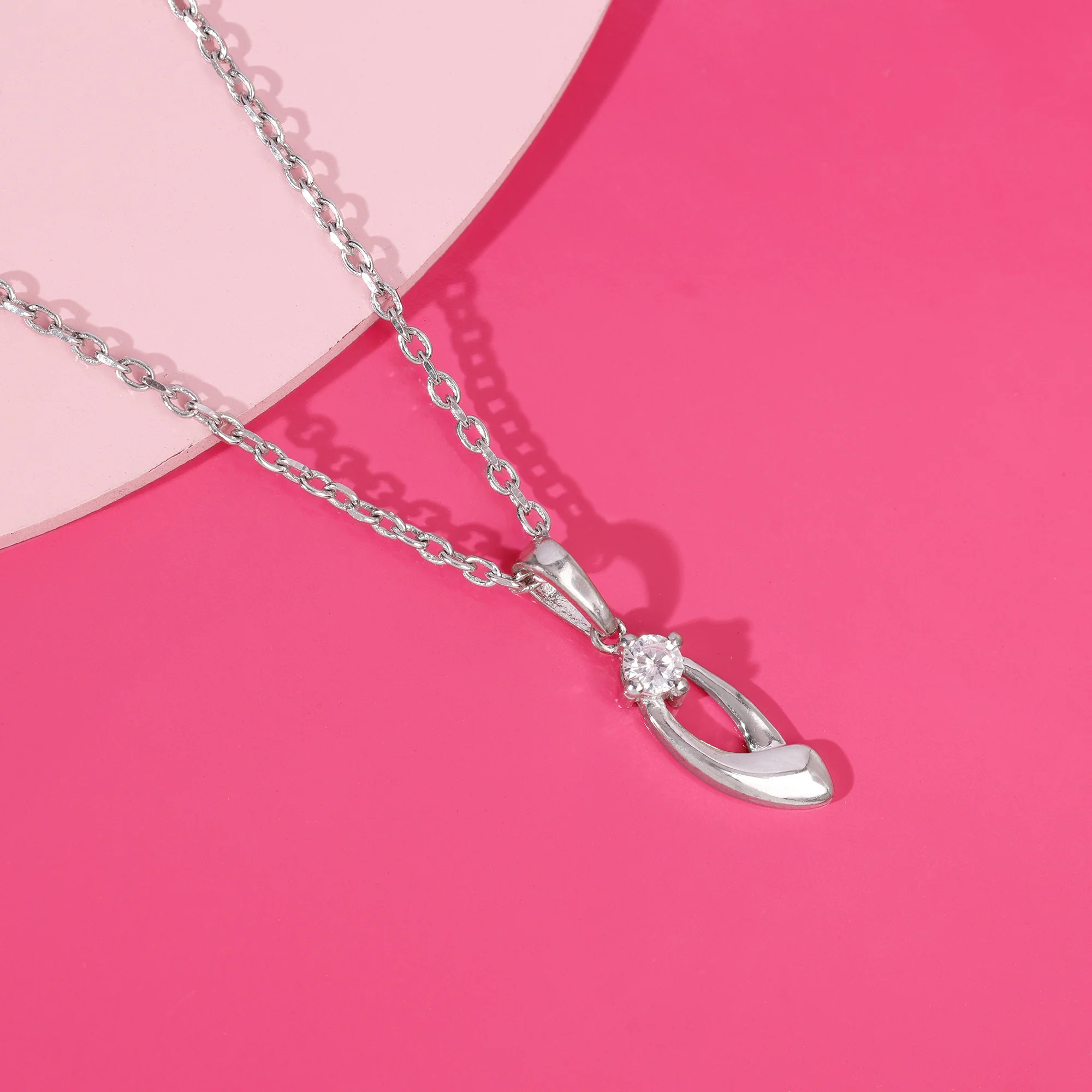 Silver Classy Beauty Pendant With Link Chain - Image 2